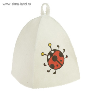 Шапка для бани с детской термопечатью "Божья коровка" Шапка для бани с детской термопечатью "Божья коровка"