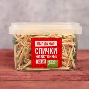 Спички ЛЮКС наполнением 1100шт. ПЭТ-контейнер ФЭСКО МИКС Спички ЛЮКС наполнением 1100шт. ПЭТ-контейнер ФЭСКО МИКС