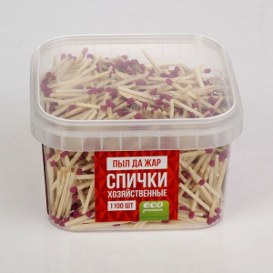 Спички ЛЮКС наполнением 1100шт. ПЭТ-контейнер ФЭСКО МИКС Спички ЛЮКС наполнением 1100шт. ПЭТ-контейнер ФЭСКО МИКС