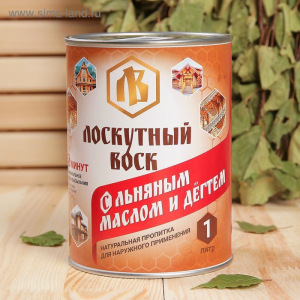 Влаго-биозащитная пропитка "Лоскутный воск", с льняным маслом и дёгтем, 1л Влаго-биозащитная пропитка "Лоскутный воск", с льняным маслом и дёгтем, 1л