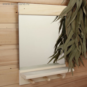 Зеркало "Классика" с полочкой и вешалками, 36 х 25см Зеркало "Классика" с полочкой и вешалками, 36 х 25см