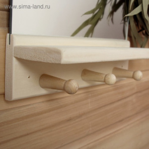 Зеркало "Классика" с полочкой и вешалками, 36 х 25см Зеркало "Классика" с полочкой и вешалками, 36 х 25см