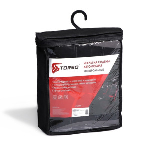 Авточехлы TORSO Premium универсальные, 9 предметов, кож.зам, чёрно-серый Авточехлы TORSO Premium универсальные, 9 предметов, кож.зам, чёрно-серый