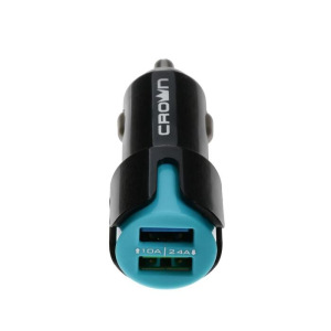 Автомобильное зарядное устройство Crown CMCC-3021, 2 USB, 1 А + 1х2.4 А, чёрное Автомобильное зарядное устройство Crown CMCC-3021, 2 USB, 1 А + 1х2.4 А, чёрное