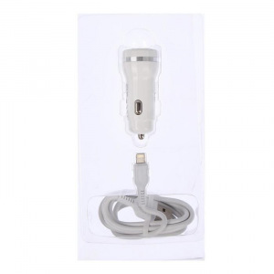 Автомобильное зарядное устройство Hoco Z27 QC3.0, 2хUSB, 2.4 А, кабель Lightning, 1 м, белое Автомобильное зарядное устройство Hoco Z27 QC3.0, 2хUSB, 2.4 А, кабель Lightning, 1 м, белое