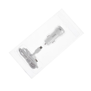 Автомобильное зарядное устройство Hoco Z27 QC3.0, 2хUSB, 2.4 А, кабель microUSB, 1 м, белое Автомобильное зарядное устройство Hoco Z27 QC3.0, 2хUSB, 2.4 А, кабель microUSB, 1 м, белое