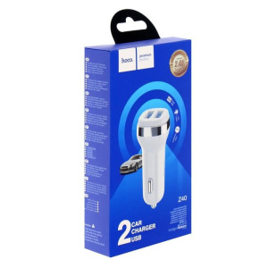 Автомобильное зарядное устройство Hoco Z40 QC3.0, 2хUSB, 2.4 А, белое Автомобильное зарядное устройство Hoco Z40 QC3.0, 2хUSB, 2.4 А, белое