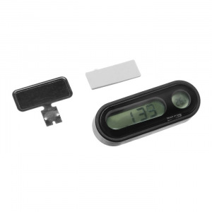 Часы-термометр автомобильные с подсветкой, черный Часы-термометр автомобильные с подсветкой, черный