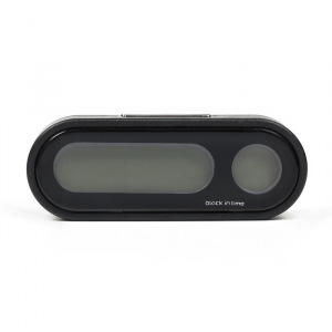 Часы-термометр автомобильные с подсветкой, черный Часы-термометр автомобильные с подсветкой, черный