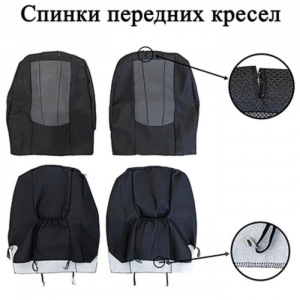 Чехлы сиденья RENAULT LOGAN 2009-2016, седан, жаккард, 10 предметов, темно-серый, S01306003 Чехлы сиденья RENAULT LOGAN 2009-2016, седан, жаккард, 10 предметов, темно-серый, S01306003