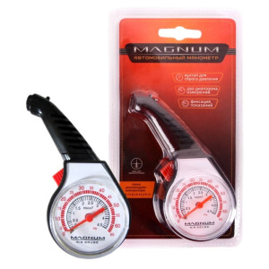 Манометр Magnum автомобильный стрелочный, пластик Манометр Magnum автомобильный стрелочный, пластик