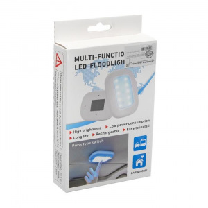 Светильник светодиодный в автомобиль, на магните, 10 LED, черный Светильник светодиодный в автомобиль, на магните, 10 LED, черный