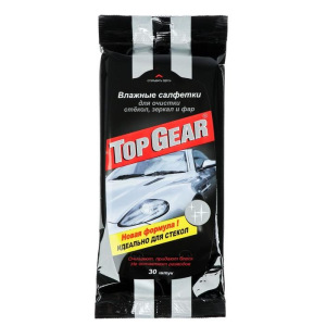 Влажные салфетки Top Gear, для стёкол, 30 шт Влажные салфетки Top Gear, для стёкол, 30 шт