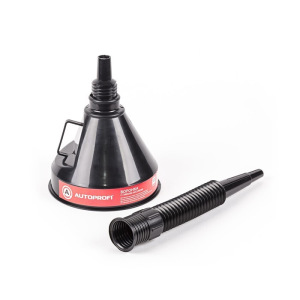 Воронка пластиковая Autoprofi, разборная, встроенный сетчатый фильтр, 135 мм, черная Воронка пластиковая Autoprofi, разборная, встроенный сетчатый фильтр, 135 мм, черная