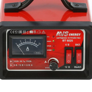 Зарядное устройство для автомобильного аккумулятора AVS BT-6025, 10 A, 6/12 В Зарядное устройство для автомобильного аккумулятора AVS BT-6025, 10 A, 6/12 В