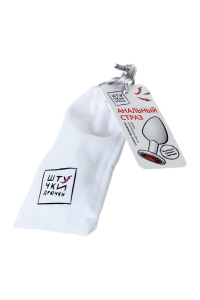 Анальный страз Штучки-Дрючки, серебристый, с кристаллом цвета рубин Анальный страз Штучки-Дрючки, серебристый, с кристаллом цвета рубин