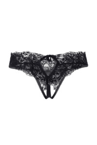 Эротические трусики Erolanta с декоративным вырезом сзади, кружевные, черный (50-52) Эротические трусики Erolanta с декоративным вырезом сзади, кружевные, черный (50-52)