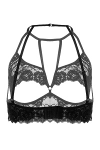 Эротический бралетт Erolanta Ellen кружевной с открытым нижним кливиджем, черный (42-44) Эротический бралетт Erolanta Ellen кружевной с открытым нижним кливиджем, черный (42-44)