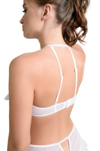 Эротический бралетт Erolanta Karen с открытой грудью, белый (50-52) Эротический бралетт Erolanta Karen с открытой грудью, белый (50-52)