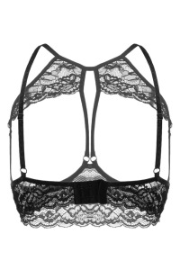 Эротический бралетт Erolanta Sandra с открытой грудью кружевной, черный (50-52) Эротический бралетт Erolanta Sandra с открытой грудью кружевной, черный (50-52)