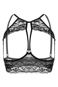 Эротический бралетт Erolanta Sandra с открытой грудью кружевной, черный (50-52) Эротический бралетт Erolanta Sandra с открытой грудью кружевной, черный (50-52)