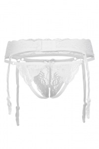 Эротический комплект Erolanta: пояс для чулок и трусики кружевные, белый (50-52) Эротический комплект Erolanta: пояс для чулок и трусики кружевные, белый (50-52)