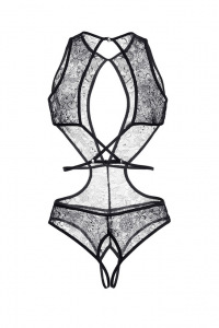 Эротическое боди из кружевного полотна Erolanta Lydia, черное (46-48) Эротическое боди из кружевного полотна Erolanta Lydia, черное (46-48)