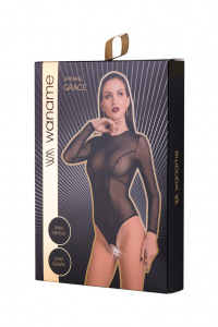 Эротическое боди Waname Apparel Grace с рукавами, черное, (50-52) Эротическое боди Waname Apparel Grace с рукавами, черное, (50-52)