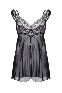 Комбинация бэби-долл c разрезом сзади Erolanta Sofia, черный (50-52) Комбинация бэби-долл c разрезом сзади Erolanta Sofia, черный (50-52)