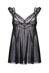 Комбинация бэби-долл c разрезом сзади Erolanta Sofia, черный (54-56) Комбинация бэби-долл c разрезом сзади Erolanta Sofia, черный (54-56)