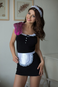 Костюм горничной SoftLine Collection Jane (платье, передник и головной убор), черный, M/L Костюм горничной SoftLine Collection Jane (платье, передник и головной убор), черный, M/L