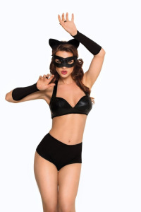 Костюм SoftLine Collection Catwoman (бюстгальтер,шортики,головной убор,маска,перчатки), черный, S Костюм SoftLine Collection Catwoman (бюстгальтер,шортики,головной убор,маска,перчатки), черный, S