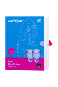 Менструальная чаша Satisfyer Feel Confident, 2 шт в наборе, Силикон, Фиолетовый Менструальная чаша Satisfyer Feel Confident, 2 шт в наборе, Силикон, Фиолетовый