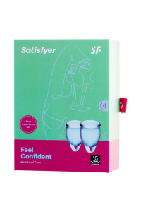 Менструальная чаша Satisfyer Feel Confident, 2 шт в наборе, Силикон, Голубой Менструальная чаша Satisfyer Feel Confident, 2 шт в наборе, Силикон, Голубой