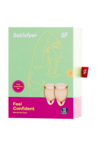 Менструальная чаша Satisfyer Feel Confident, 2 шт в наборе, Силикон, Оранжевый Менструальная чаша Satisfyer Feel Confident, 2 шт в наборе, Силикон, Оранжевый