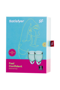 Менструальная чаша Satisfyer Feel Confident, 2 шт в наборе, Силикон, Зеленый Менструальная чаша Satisfyer Feel Confident, 2 шт в наборе, Силикон, Зеленый