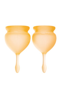 Менструальная чаша Satisfyer Feel Good, 2 шт в наборе, Силикон, Оранжевый Менструальная чаша Satisfyer Feel Good, 2 шт в наборе, Силикон, Оранжевый