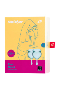 Менструальная чаша Satisfyer Feel Good, 2 шт в наборе, Силикон, Зеленый Менструальная чаша Satisfyer Feel Good, 2 шт в наборе, Силикон, Зеленый