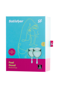 Менструальная чаша Satisfyer Feel Good, 2 шт в наборе, Силикон, Зеленый Менструальная чаша Satisfyer Feel Good, 2 шт в наборе, Силикон, Зеленый