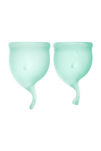 Менструальная чаша Satisfyer Feel Secure, 2 шт в наборе, Силикон, Зеленый Менструальная чаша Satisfyer Feel Secure, 2 шт в наборе, Силикон, Зеленый