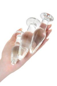 Набор анальных втулок Sexus Glass, стекло, прозрачный, 14/12,5/12 см, Ø 4/3,5/3 см Набор анальных втулок Sexus Glass, стекло, прозрачный, 14/12,5/12 см, Ø 4/3,5/3 см