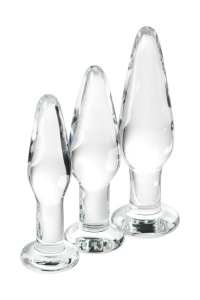 Набор анальных втулок Sexus Glass, стекло, прозрачный, 14/12,5/12 см, Ø 4/3,5/3 см Набор анальных втулок Sexus Glass, стекло, прозрачный, 14/12,5/12 см, Ø 4/3,5/3 см