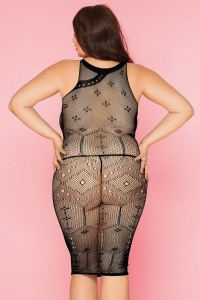 Платье-сетка и стринги Candy Girl Spice черные, 2XL Платье-сетка и стринги Candy Girl Spice черные, 2XL