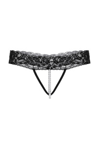 Стринги с ниткой из бусин SoftLine Collection, черный, S/M Стринги с ниткой из бусин SoftLine Collection, черный, S/M