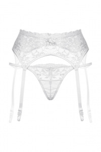 Трусы и пояс для чулок белые-XL Трусы и пояс для чулок белые-XL