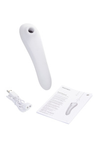 Вакуум-волновой бесконтактный стимулятор клитора Satisfyer Dual Pleasure, Силикон, Белый, 17,9 см Вакуум-волновой бесконтактный стимулятор клитора Satisfyer Dual Pleasure, Силикон, Белый, 17,9 см