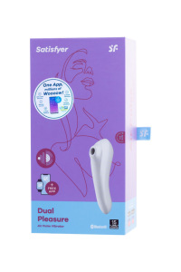 Вакуум-волновой бесконтактный стимулятор клитора Satisfyer Dual Pleasure, Силикон, Белый, 17,9 см Вакуум-волновой бесконтактный стимулятор клитора Satisfyer Dual Pleasure, Силикон, Белый, 17,9 см