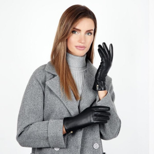 20FW16-1 Перчатки женские раз.6.5, цвет черный/серый, подклад шерсть 20FW16-1 Перчатки женские раз.6.5, цвет черный/серый, подклад шерсть