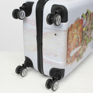 Чемодан средний 24", отдел на молнии, кодовый замок, 4 колеса, цвет белый Чемодан средний 24", отдел на молнии, кодовый замок, 4 колеса, цвет белый