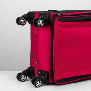 Чемодан средний, 24", отдел на молнии, наружный карман, 4 колеса, цвет серый/розовый Чемодан средний, 24", отдел на молнии, наружный карман, 4 колеса, цвет серый/розовый